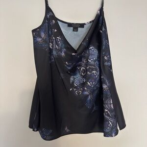 All Saints Black and Blue Butterfly Camisole